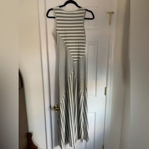 Grey and white maxi dress